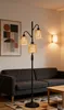 Lampada da terra boho a 3 luci con paralumi in rattan, Anteprima dell’immagine prodotto 6