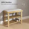 Ławka na buty HOMCOM z siedziskiem, bambusowa ławka z Podgląd zdjęcia produktu 6