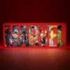 A red light-up sign with the word MARVEL spelled out in letters, each featuring a different Marvel superhero. Produktbild-Vorschau