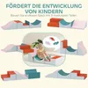 A collage of images showing modular soft play blocks for children in various configurations, with a baby playing on one of the setups. Anteprima dell’immagine prodotto