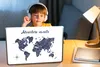MuchoWow® Laptop Aufkleber Sticker Cover Weltkarte - Blau - Produktbild-Vorschau 3