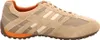 A side view of a single beige and orange Geox sneaker against a white background. Produktbild-Vorschau