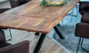 Esstisch 120(200)x90cm mit Ansteckplatten, Baumkante massiv Produktbild-Vorschau 4