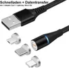 A USB charging cable with magnetic adapters for different device ports. Produktbild-Vorschau