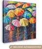 MuchoWow® - Leinwandbilder - Regenschirme - Malerei - Kunst Produktbild-Vorschau 1