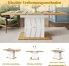 Eettafel met houtfineer en reliëfdecor, tafel met Productafbeelding-voorbeeld 6