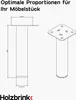 HOLZBRINK Möbelfüße 15 cm Metall Anthrazit 4 Stk. Ø42,4 mm Produktbild-Vorschau 2