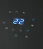 A close-up of a digital control panel on a black appliance, showing a temperature display and various function icons. Produktbild-Vorschau