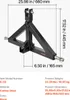 A black 3-point hitch adapter for a tractor, with dimensions and specifications labeled. Náhľad obrázku produktu