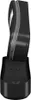 A black cordless phone handset is docked in its charging base. Produktbild-Vorschau