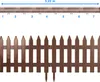A brown garden fence is shown in two parts. The top part is a ruler showing the length of the fence, and the bottom part is a close-up of the fence. Náhľad obrázku produktu