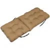 A beige tufted cushion lying on a white background. Produktbild-Vorschau