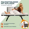CASARIA® Polyrattan Gartenbank mit Liegefunktion Auflage Produktbild-Vorschau 3