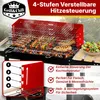 Holzkohlegrill mit Rädern und Ablagen – Grillwagen 50×26,5 Produktbild-Vorschau 2