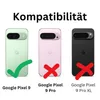 Three Google Pixel phones are shown with compatibility indicators. Produktbild-Vorschau