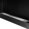 A close-up view of a modern black bioethanol fireplace burner. Produktbild-Vorschau