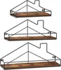 EUGAD Wandregal 3er Set, mit Metallrahmen, Hausform Design, Produktbild-Vorschau 7