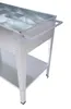 A close-up, angled view of a silver metal raised garden bed with multiple compartments and a handle on the side. Produktbild-Vorschau