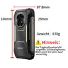 A rugged smartphone with dimensions and weight information displayed. Náhľad obrázku produktu
