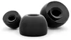 Three black silicone ear tips for headphones are arranged on a white background. Anteprima dell’immagine prodotto