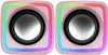 Two pink gaming speakers with RGB lighting. Náhľad obrázku produktu