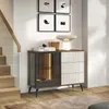 Sideboard Kommode YUKO 103 cm Nussbaum Kaschmir LED Produktbild-Vorschau 1