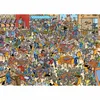 A busy scene of people playing board games and socializing in what appears to be a game cafe or tournament. Produktbild-Vorschau