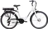 A white electric bicycle is shown against a white background. Produktbild-Vorschau