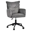 A gray corduroy office chair with a black base and wheels, shown from the front on a white background. Náhľad obrázku produktu