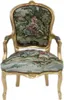 Casa Padrino Chaise de salon baroque Tapisserie / Or Voir les images du produit 1