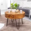 WOHNLING Couchtisch Sheesham Massivholz / Metall 60x44,5x60 Produktbild-Vorschau 1