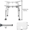 Diagrams and measurements of a shower stool. Produktbild-Vorschau