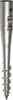 A metal ground screw with a spiral base and a tapered top. Náhľad obrázku produktu