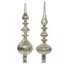 Decoris Weihnachtsbaumspitze Glas silber antique shiny 35cm Produktbild-Vorschau 3