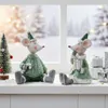 4er Set Mäuse Figuren Weihnachten Deko Kunstharz Grün Weiß Produktbild-Vorschau 5