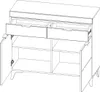 Buffet Ruben mit 2 Schubladen und 2 Türen, Weiß, 105cm Produktbild-Vorschau 4