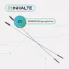 A graphic illustration showing two cleaning brushes with text overlays indicating product details. Produktbild-Vorschau