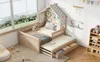 Hausbett 140 x 200 cm mit Ausziehbett, 3 großen Schubladen Produktbild-Vorschau 8