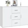 vidaXL Sideboard Blanc 91x29,5x65 cm Bois composite Voir les images du produit 4