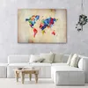 Leinwandbild weltkarte bunter wahnsinn 100x70 cm Feeby Produktbild-Vorschau 2