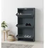 Pisa Armoire à chaussures à 3 rabats/portes en métal, gris. Voir les images du produit 8