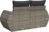 vidaXL Gartensofa 2-Sitzer mit Kissen Grau Poly Rattan Produktbild-Vorschau 6