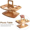Tragbarer Picknicktisch, hölzerne Weinpicknicktische für Produktbild-Vorschau 4