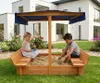 Sandkasten LIGNI Holzsandkasten Sonnenschutz Dach Holz Produktbild-Vorschau 1