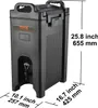 A black beverage dispenser with dimensions indicated by lines and text. Anteprima dell’immagine prodotto