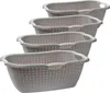 Four grey laundry baskets stacked on a white background. Produktbild-Vorschau