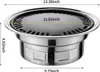 A round, silver and black BBQ grill with dimensions indicated by text overlays. Náhled obrázku produktu