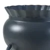 A close-up view of the top portion of a dark gray cauldron-shaped planter. Podgląd zdjęcia produktu