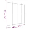 A diagram of a four-panel screen with dimensions indicated. Anteprima dell’immagine prodotto
