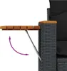 vidaXL Gartensofa mit Kissen 2-Sitzer Schwarz Poly Rattan Produktbild-Vorschau 8